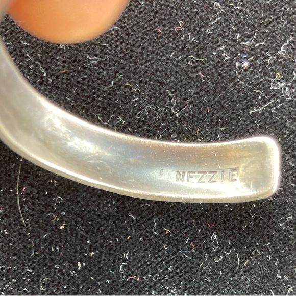 Navajo Signed J Nezzie Silver Turquoise Native American Cuff Bracelet  **As Is** - Picture 4 of 11